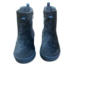 pediped Floral Patterned Blue Kids Boots